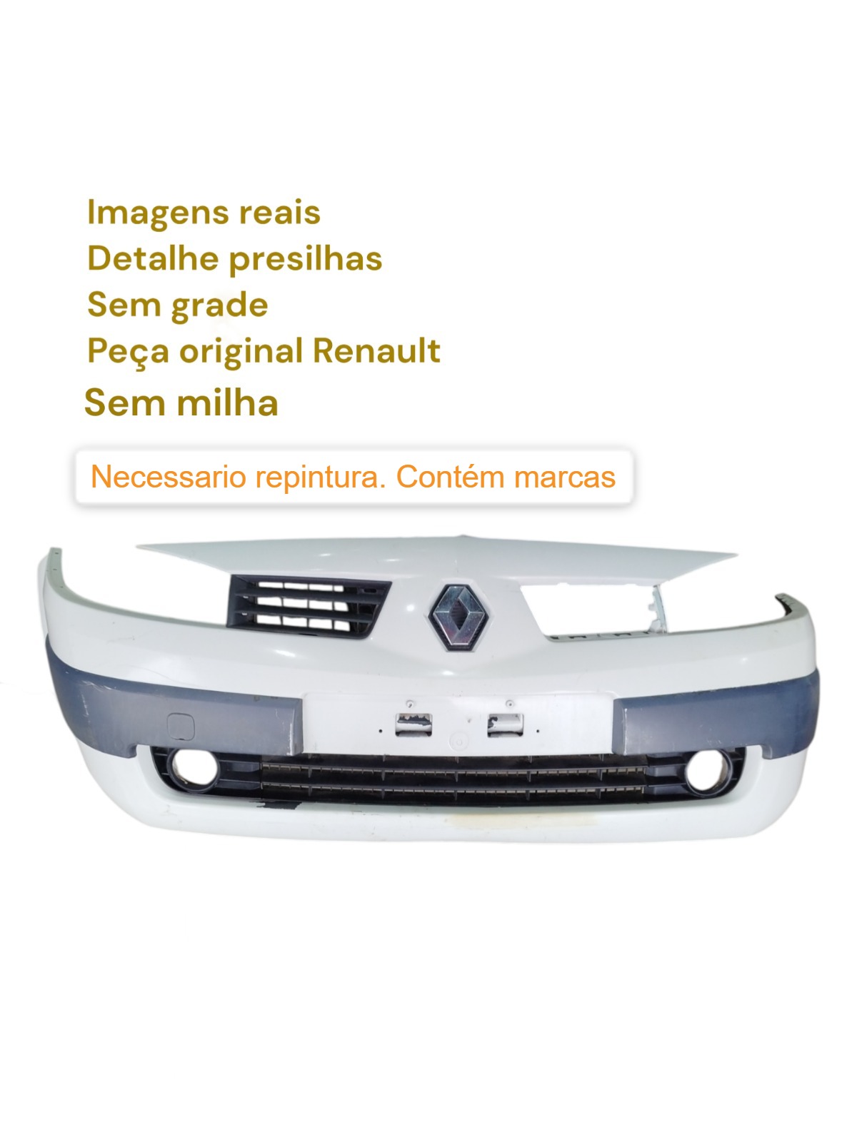 Parachoque Dianteiro Renault Megane 2008 8200142001 Branco